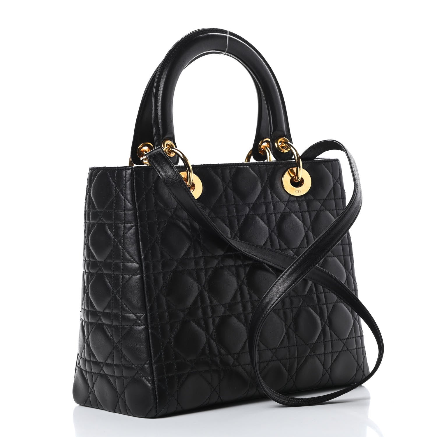 Christian Dior Lambskin Cannage Medium Lady Dior Black 3 of 15