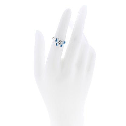 Christian Dior 18K White Gold Enamel Diamond Butterfly Ring 51 5.75 2 of 4
