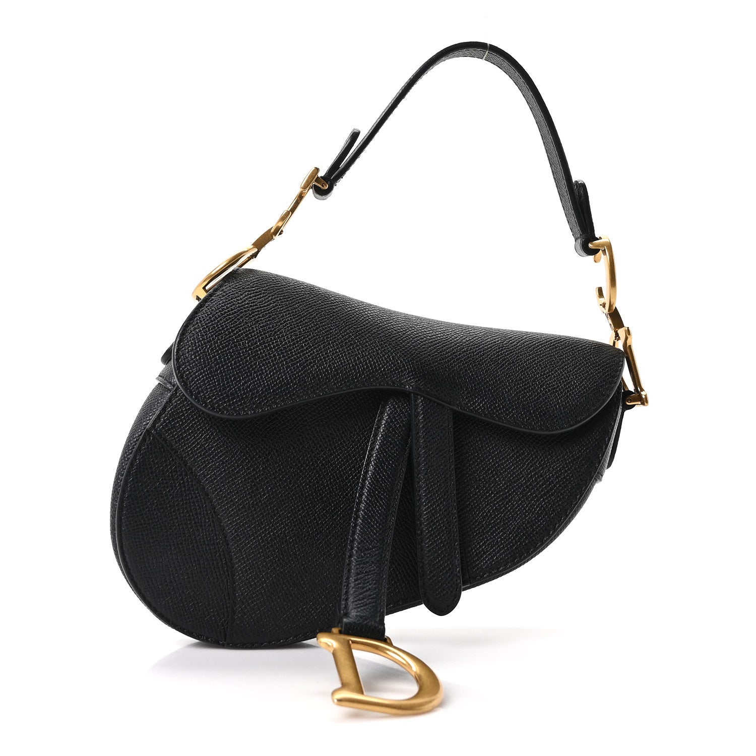 Christian Dior Grained Calfskin Mini Saddle Bag Black 1 of 9