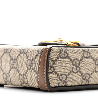 Gucci GG Supreme Monogram Mini Horsebit 1955 Crossbody Bag Beige Brown Sugar 10 of 14