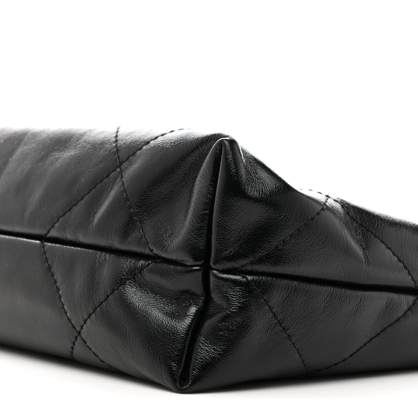 Shiny Calfskin Quilted Small Chanel 22 Black