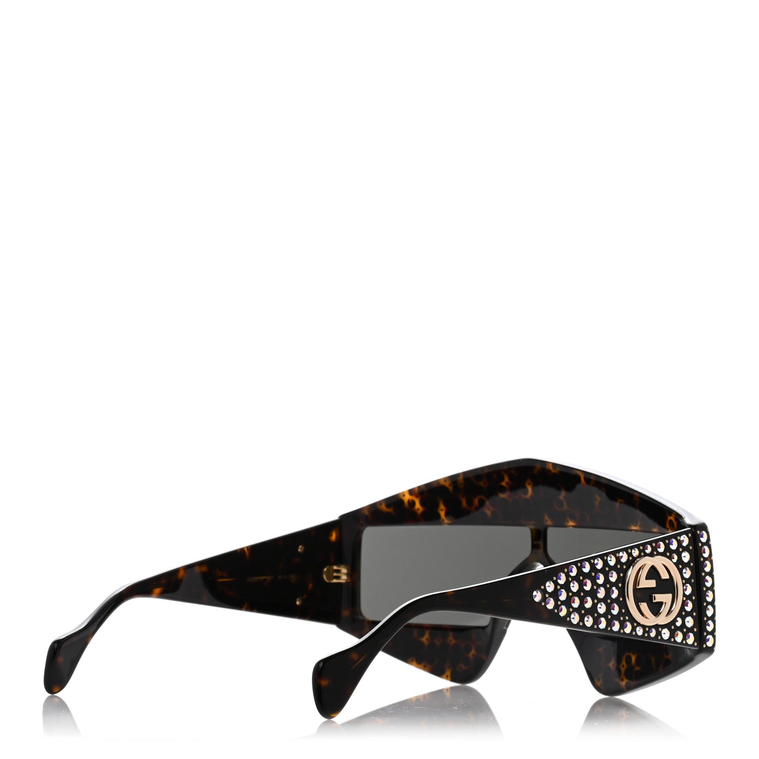 Gucci Crystal Rectangular Frame Sunglasses GG0357S Tortoiseshell 4 of 8
