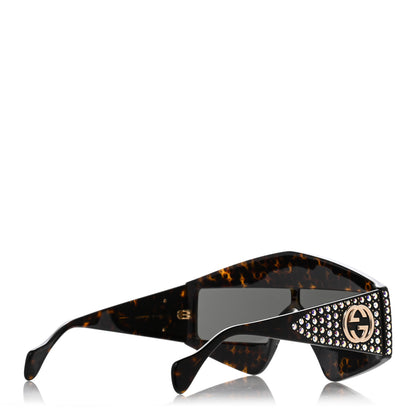Gucci Crystal Rectangular Frame Sunglasses GG0357S Tortoiseshell 4 of 8