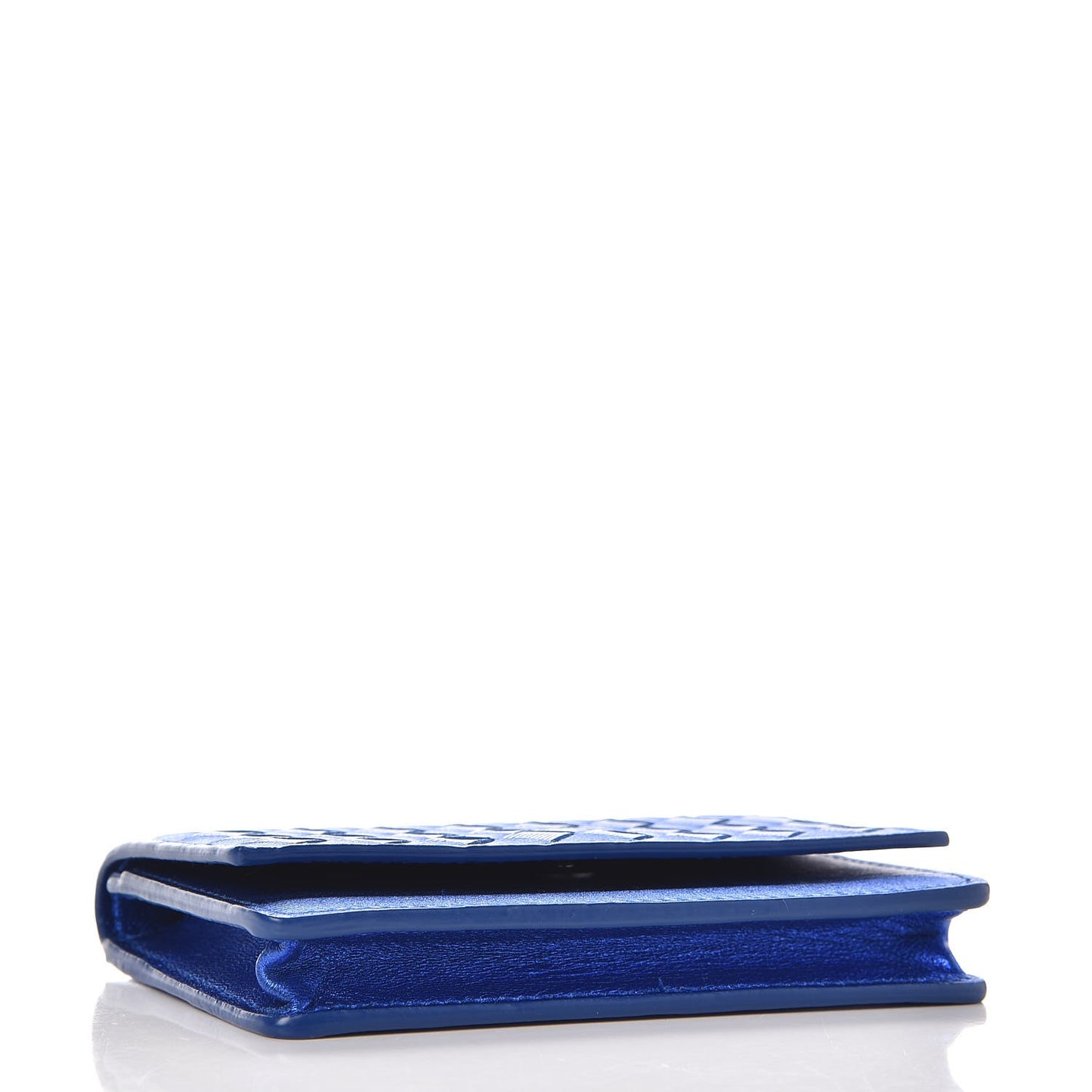 Metallic Intrecciato Grosgrain Card Case Cobalt