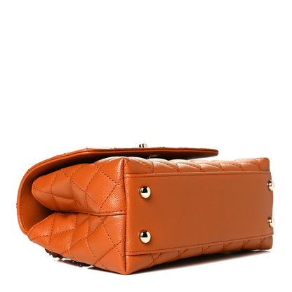 Chanel Caviar Quilted Mini Coco Handle Flap Light Brown 3 of 12