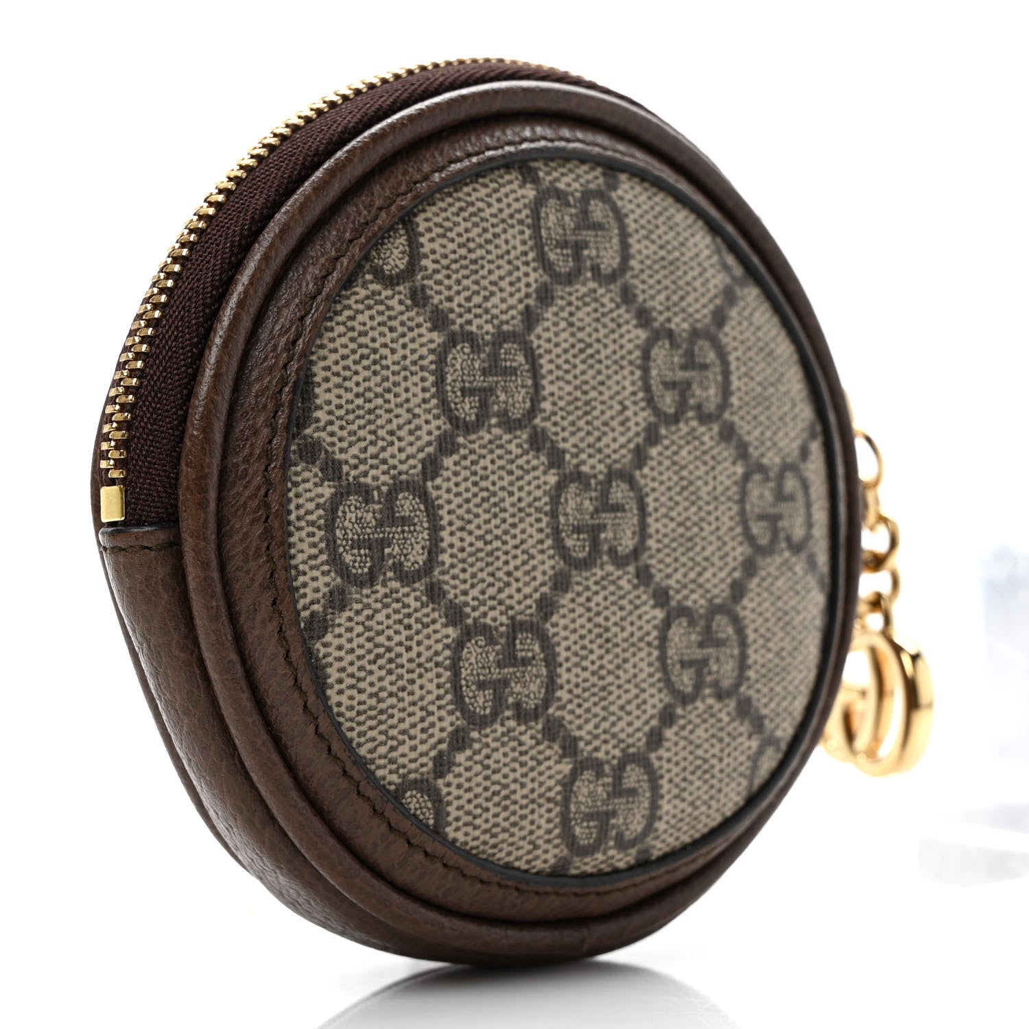 Gucci GG Supreme Monogram Web Ophidia Round Coin Purse Beige New Acero 3 of 8