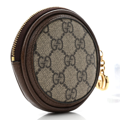 Gucci GG Supreme Monogram Web Ophidia Round Coin Purse Beige New Acero 3 of 8