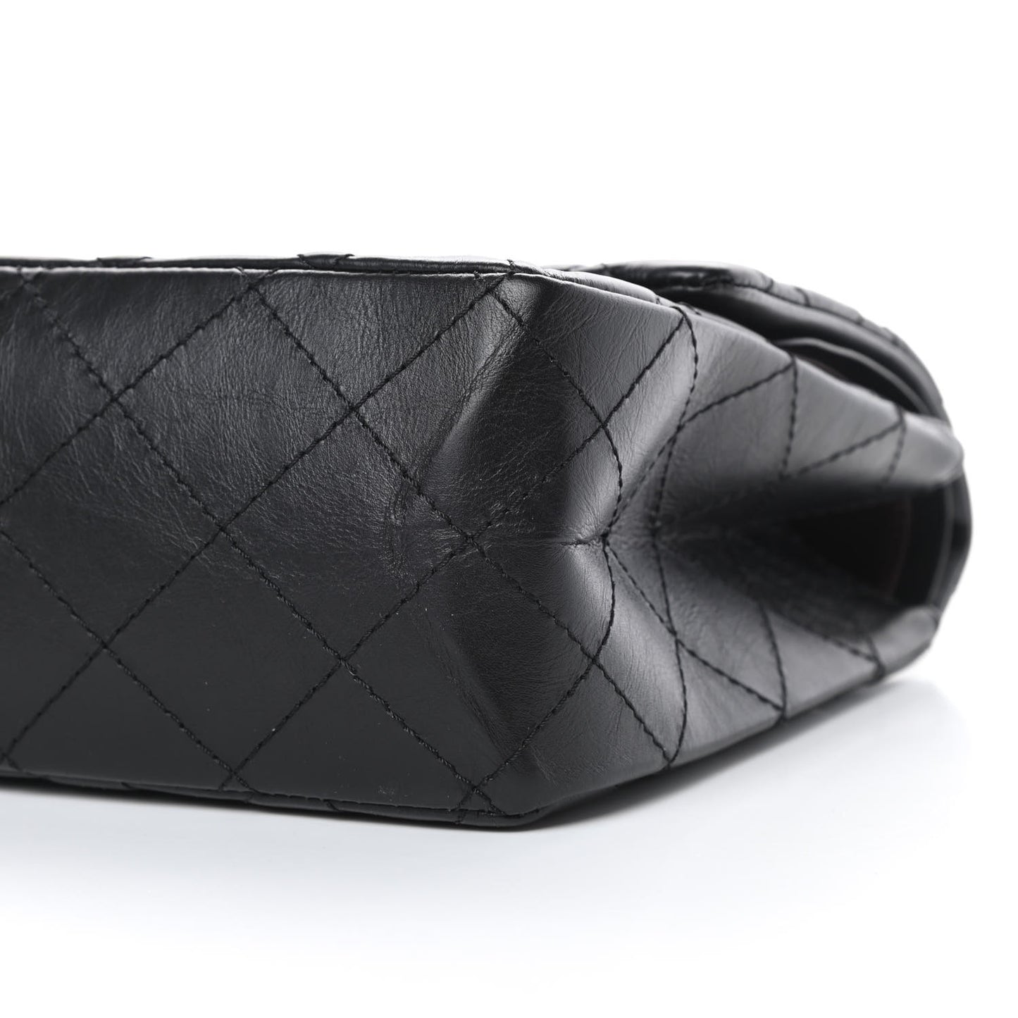 Aged Calfskin Quilted 2.55 Reissue 227 Flap Black