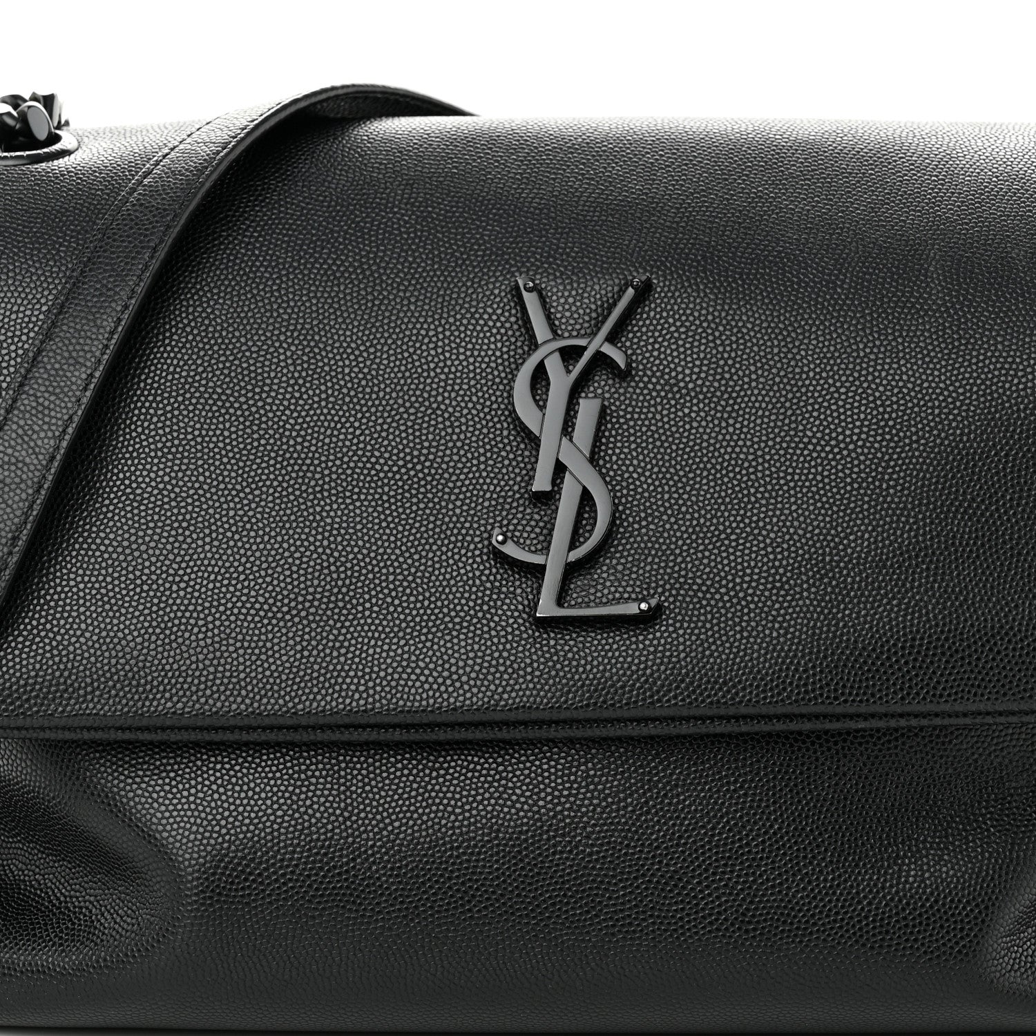 Saint Laurent Grain De Poudre Medium West Hollywood Monogram Fold-Over Black 8 of 10