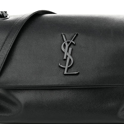 Saint Laurent Grain De Poudre Medium West Hollywood Monogram Fold-Over Black 8 of 10