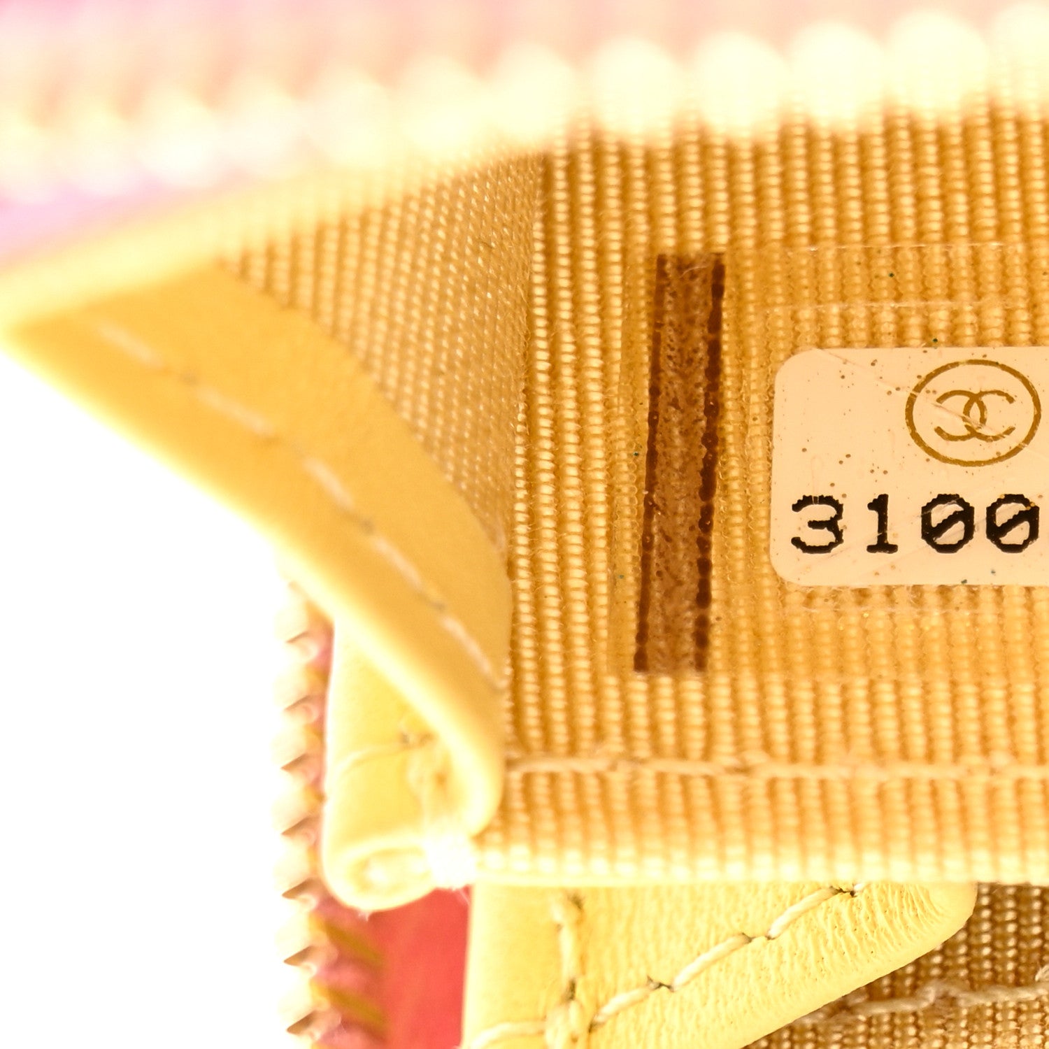 Chanel Lambskin Quilted Zip Around Coin Purse Wallet Pink Yellow 7 of 8