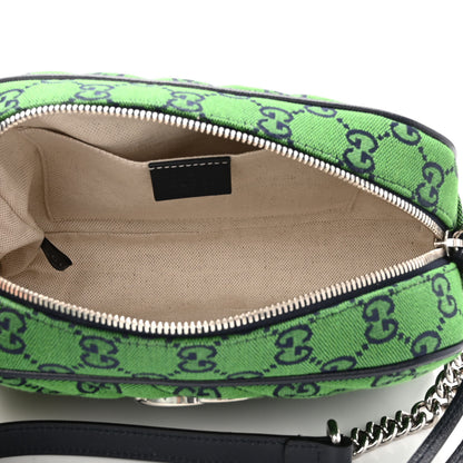 Gucci Monogram Multicolor Matelasse Diagonal Small GG Marmont Chain Shoulder Bag Green Blue 5 of 10