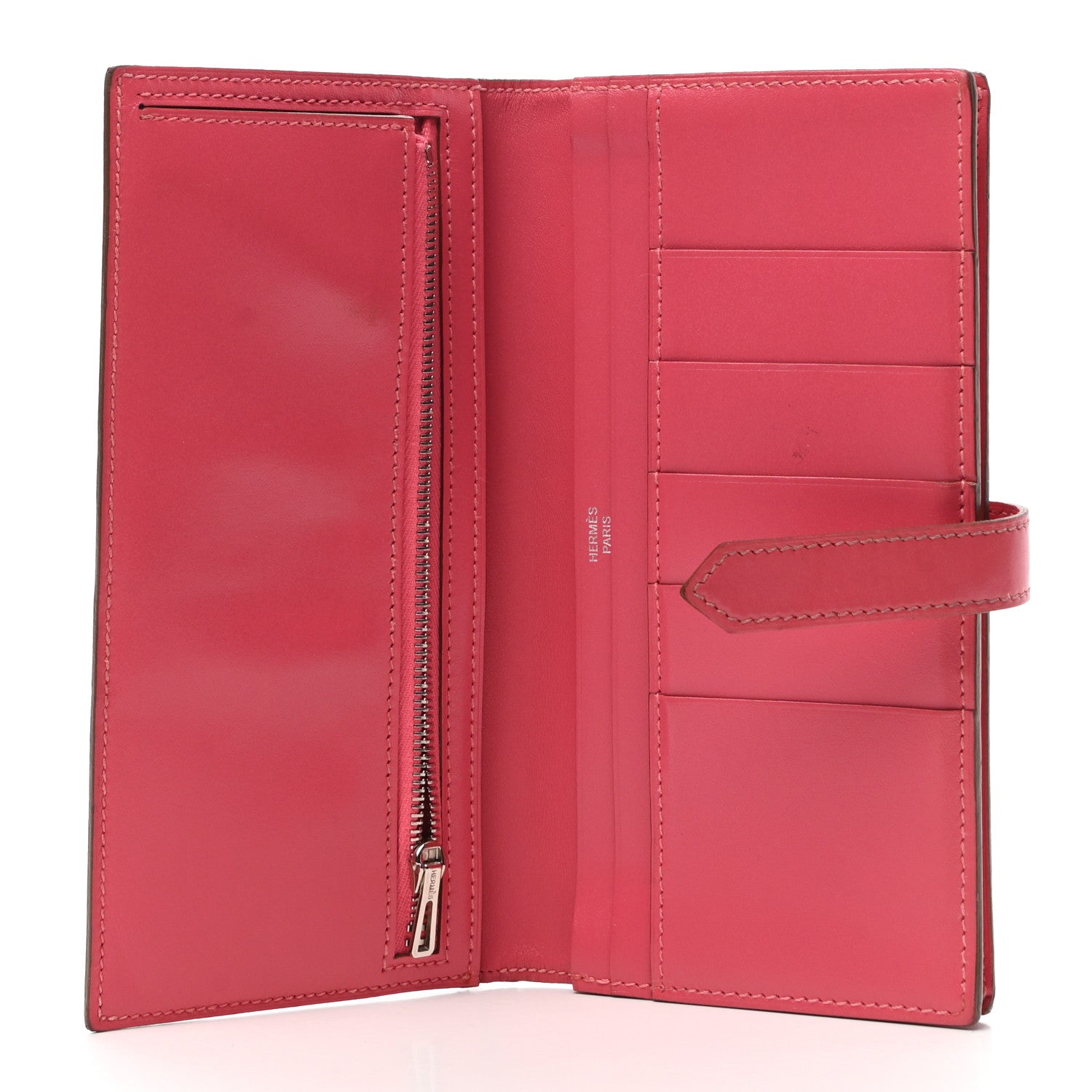 Hermes Tadelakt Bearn Gusset Wallet Rose Lipstick 5 of 6