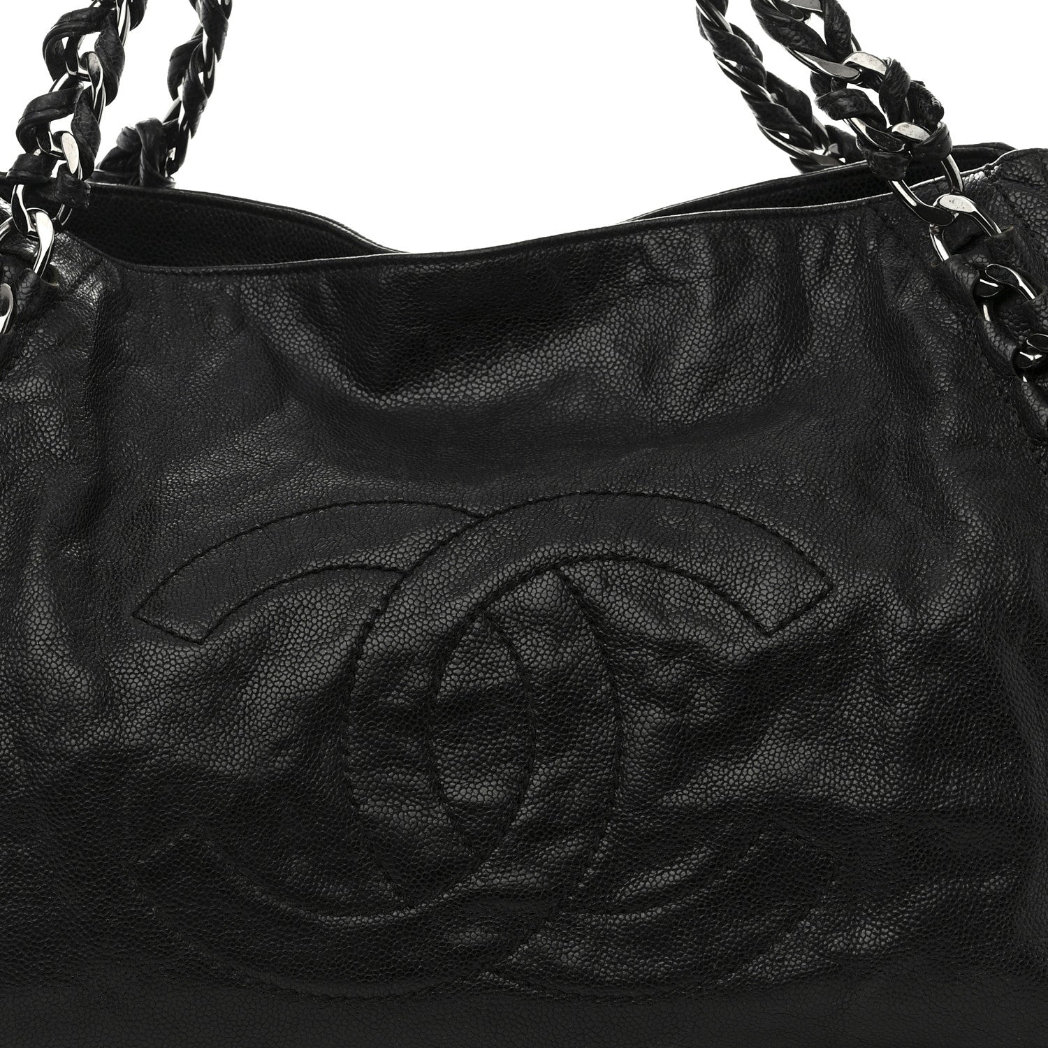 Chanel Glazed Calfskin East West Modern Chain Tote Black 8 of 15