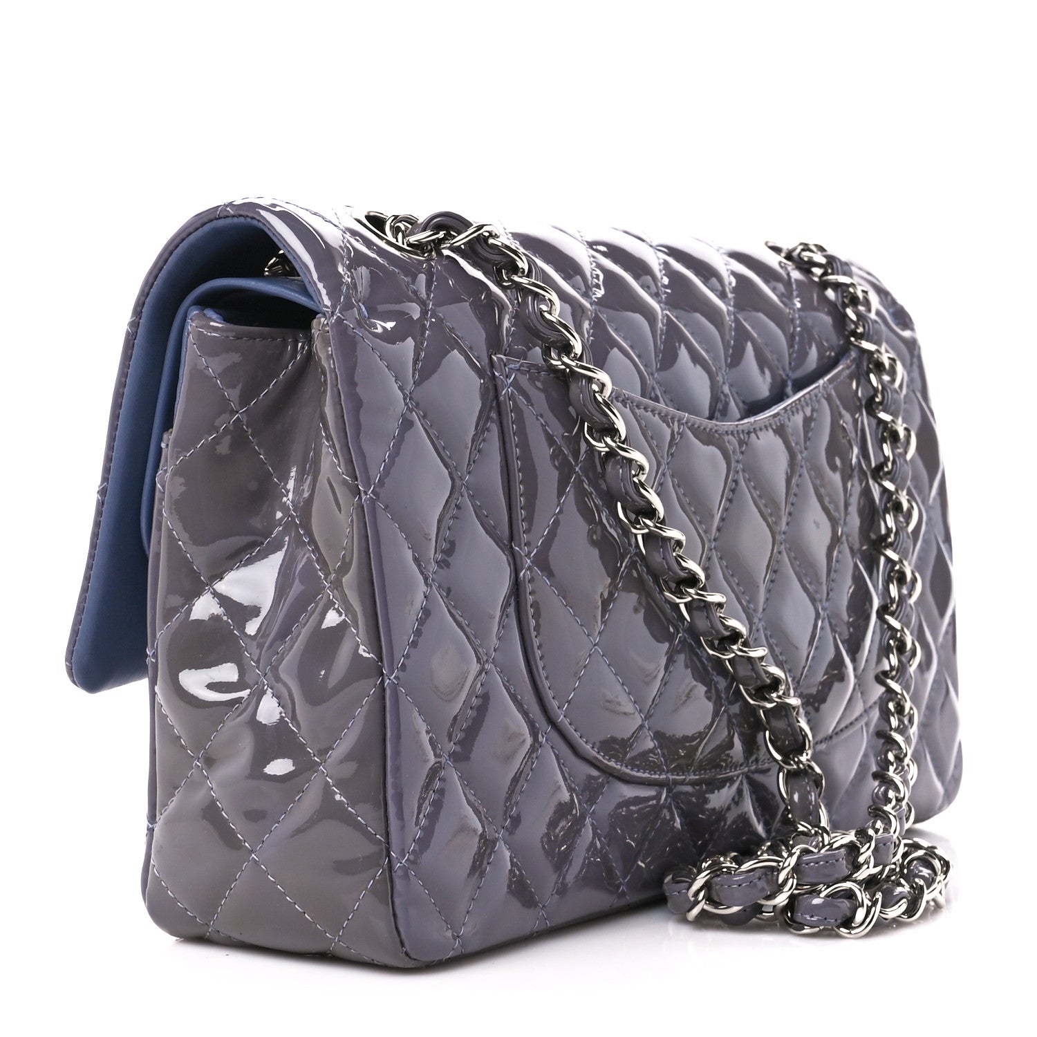 Chanel Patent Calfskin Quilted Medium Double Flap Light Purple 3 of 11
