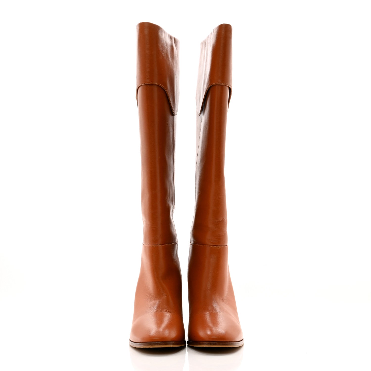 Gucci Calfskin Half Horsebit Tall Boots 40 Cognac 2 of 11