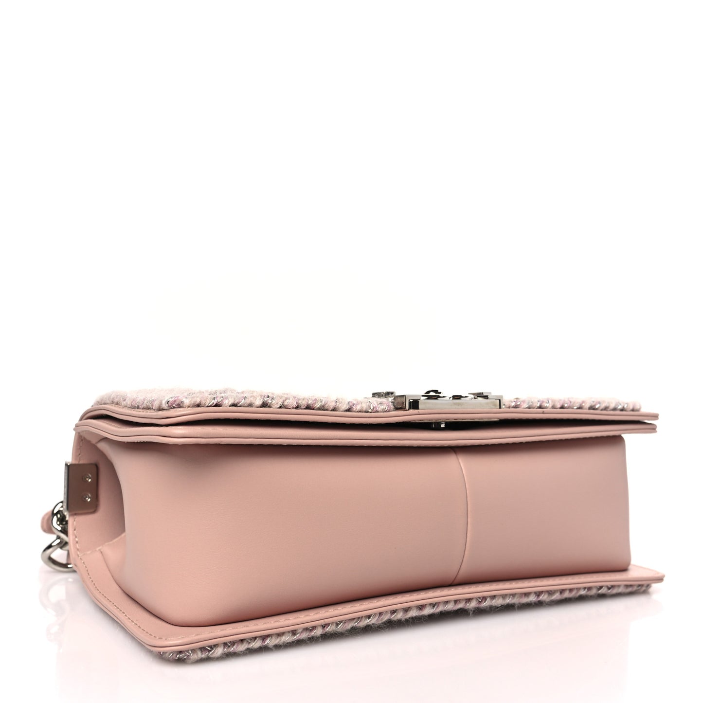 Calfskin Chevron Tweed Medium Boy Flap Pink