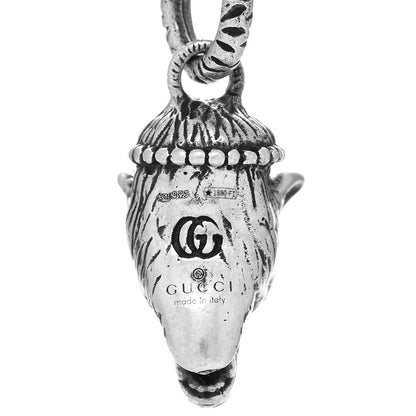Gucci Sterling Silver Anger Forest Wolf Head Necklace 5 of 5
