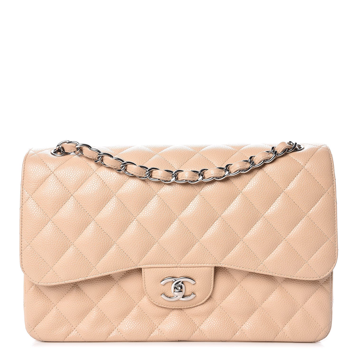 Chanel Caviar Quilted Jumbo Double Flap Beige Clair 1 of 18