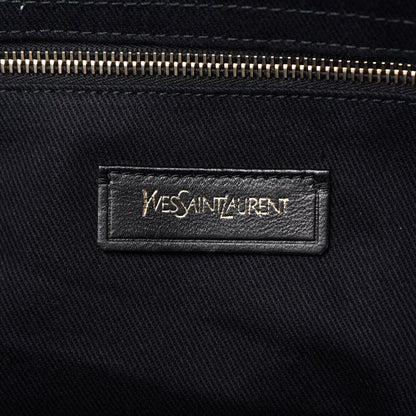Saint Laurent Calfskin Canvas Large Muse Two Navy 8 of 13