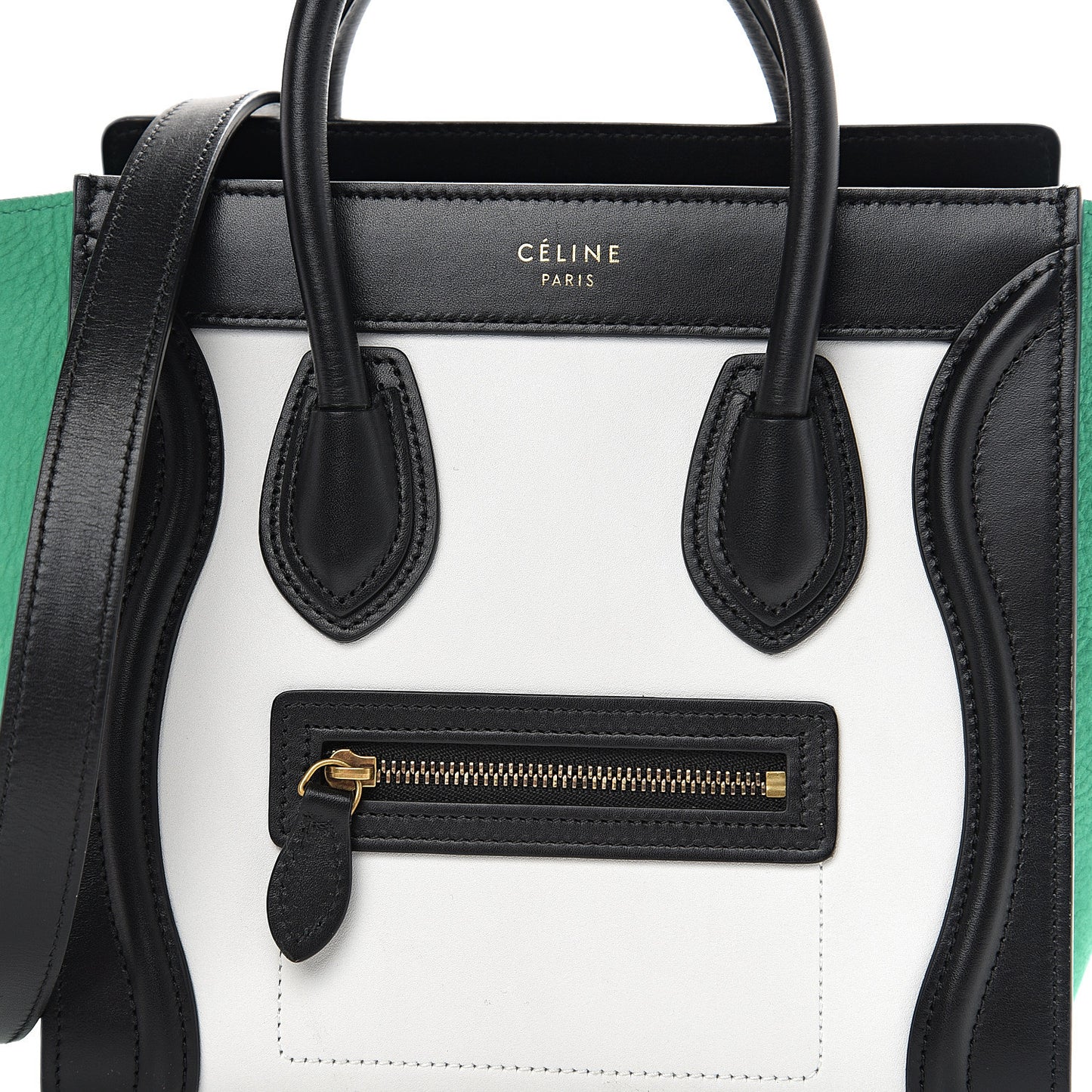 Smooth Calfskin Nubuck Nano Tri-Color Luggage Palm