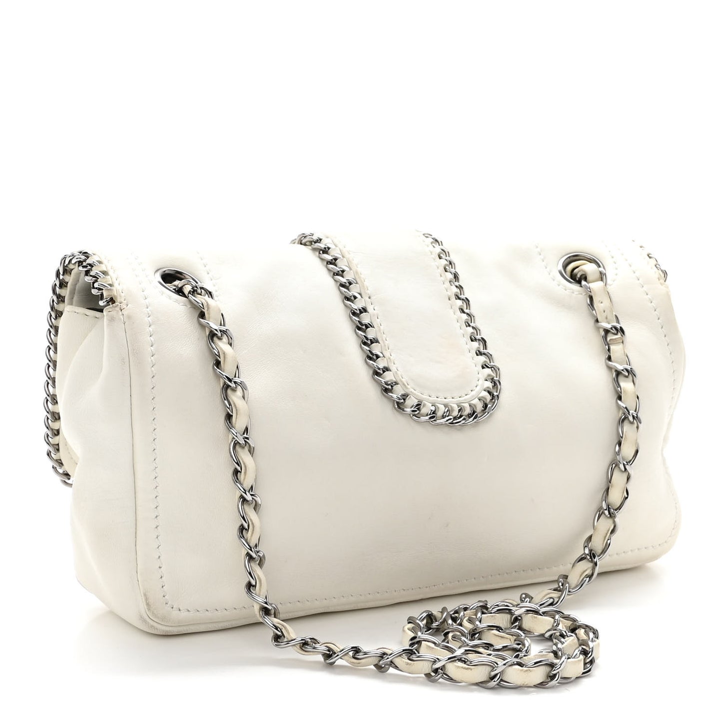 Lambskin Mini Madison Flap White