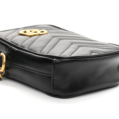 Gucci Calfskin Matelasse Mini GG Marmont Crossbody Bag Black 9 of 10