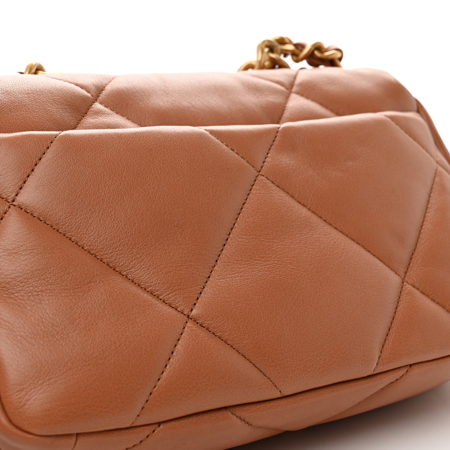 Lambskin Quilted Medium Chanel 19 Flap Brown