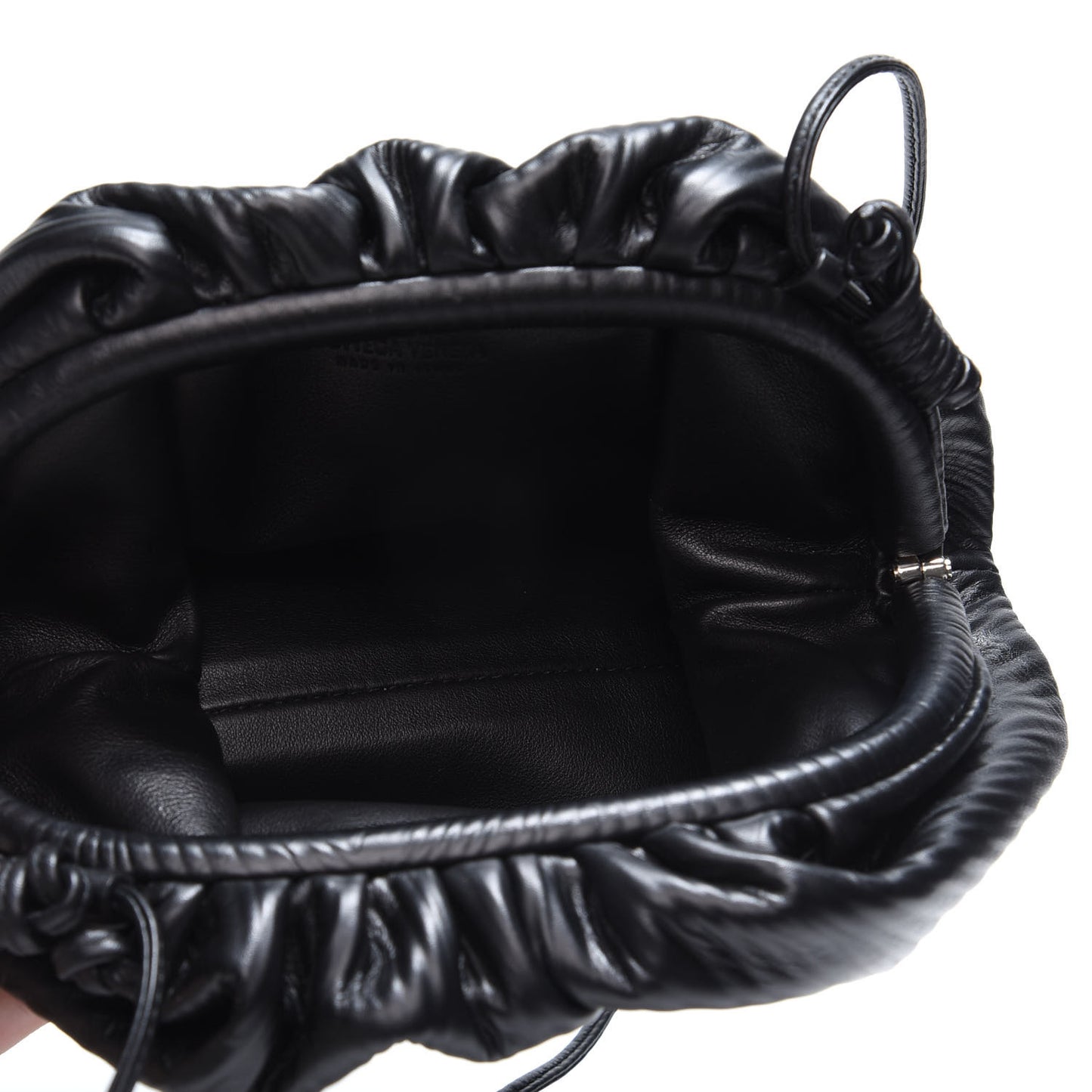 Bark Calfskin Embossed The Mini Pouch Clutch Black