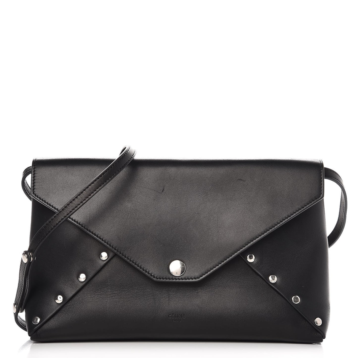 Natural Calfskin Biker Evening Clutch on Strap Black
