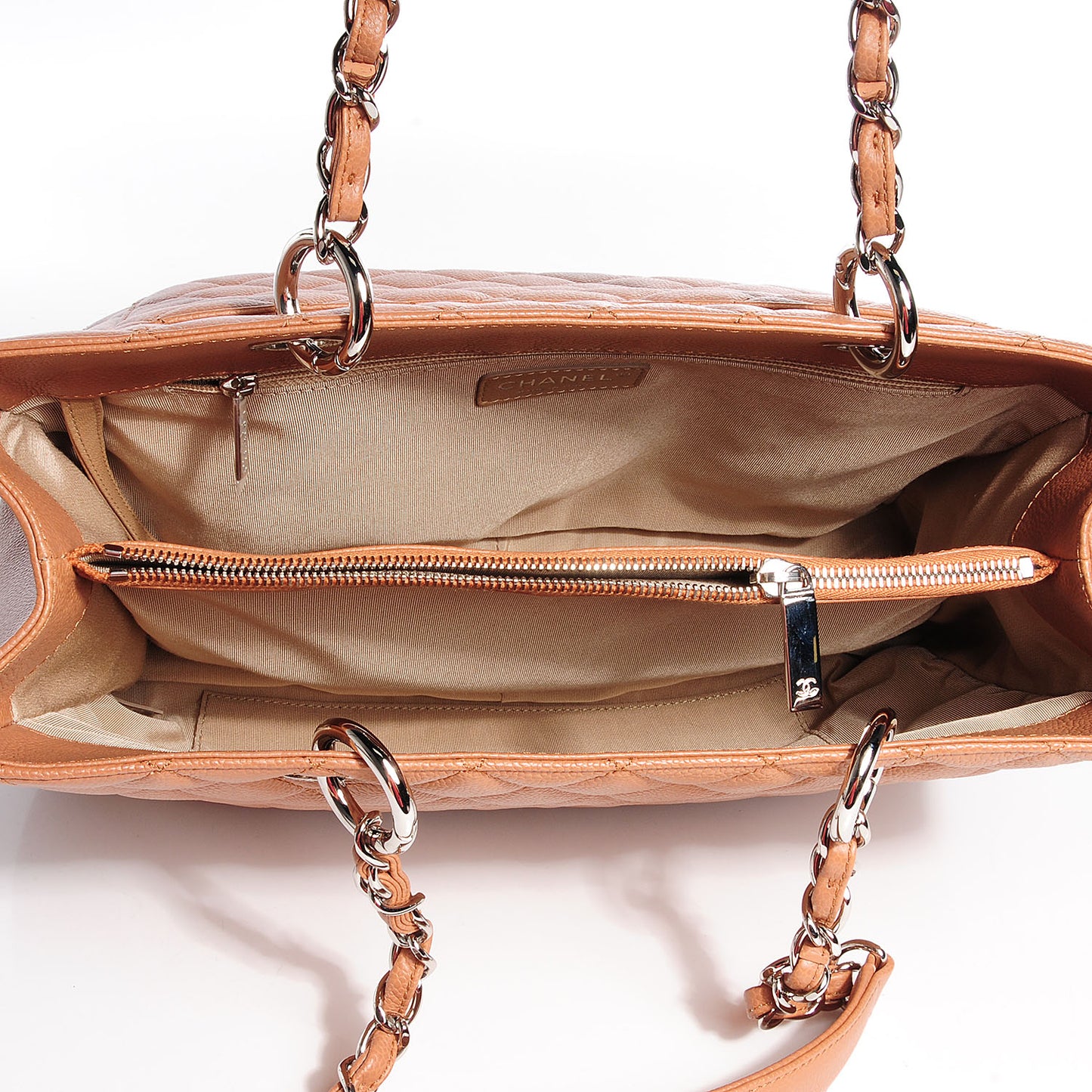 Caviar Grand Shopping Tote GST Dark Beige