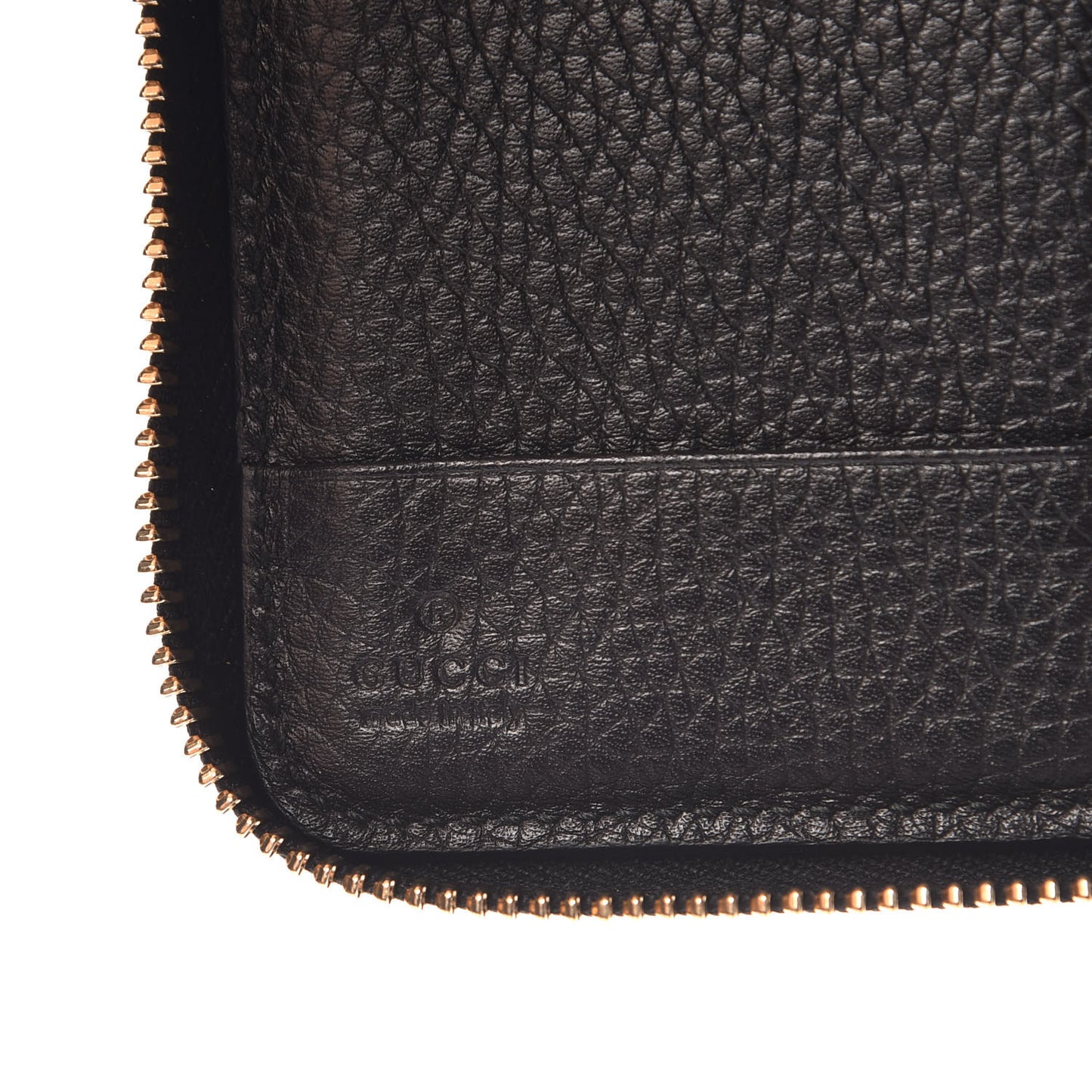 Pebbled Calfskin Medium Soho Zip Around Wallet Black