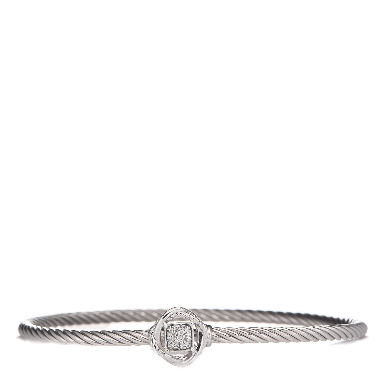 David Yurman Sterling Silver Diamond 3mm Infinity Bracelet 1 of 4