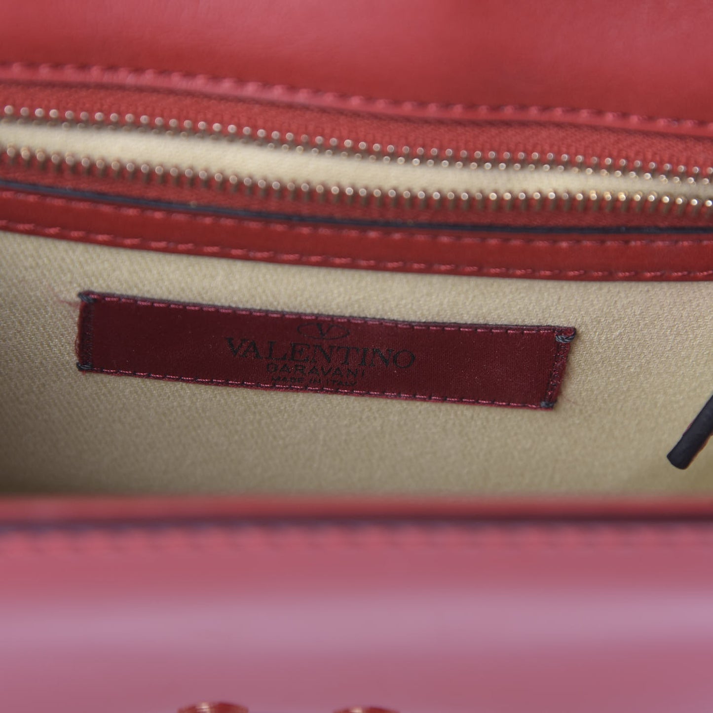 Patent Small Glam Lock Rockstud Flap Rosso Valentino