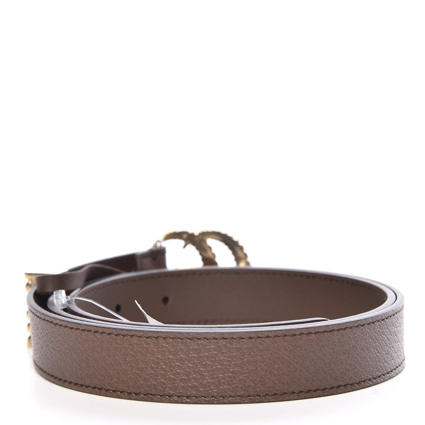 Textured Dollar Calfskin Torchon Double G 25mm Belt New Acero