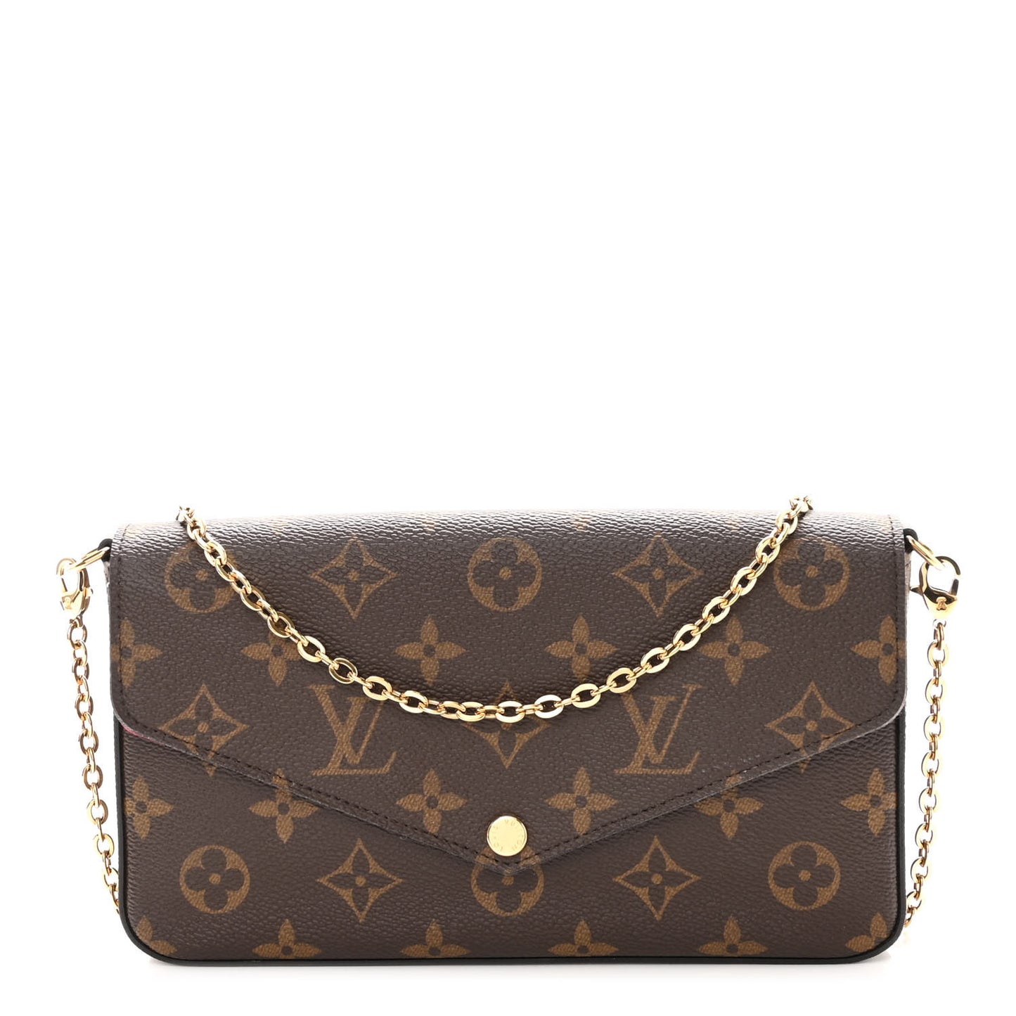 Monogram Pochette Felicie Chain Wallet Fuchsia
