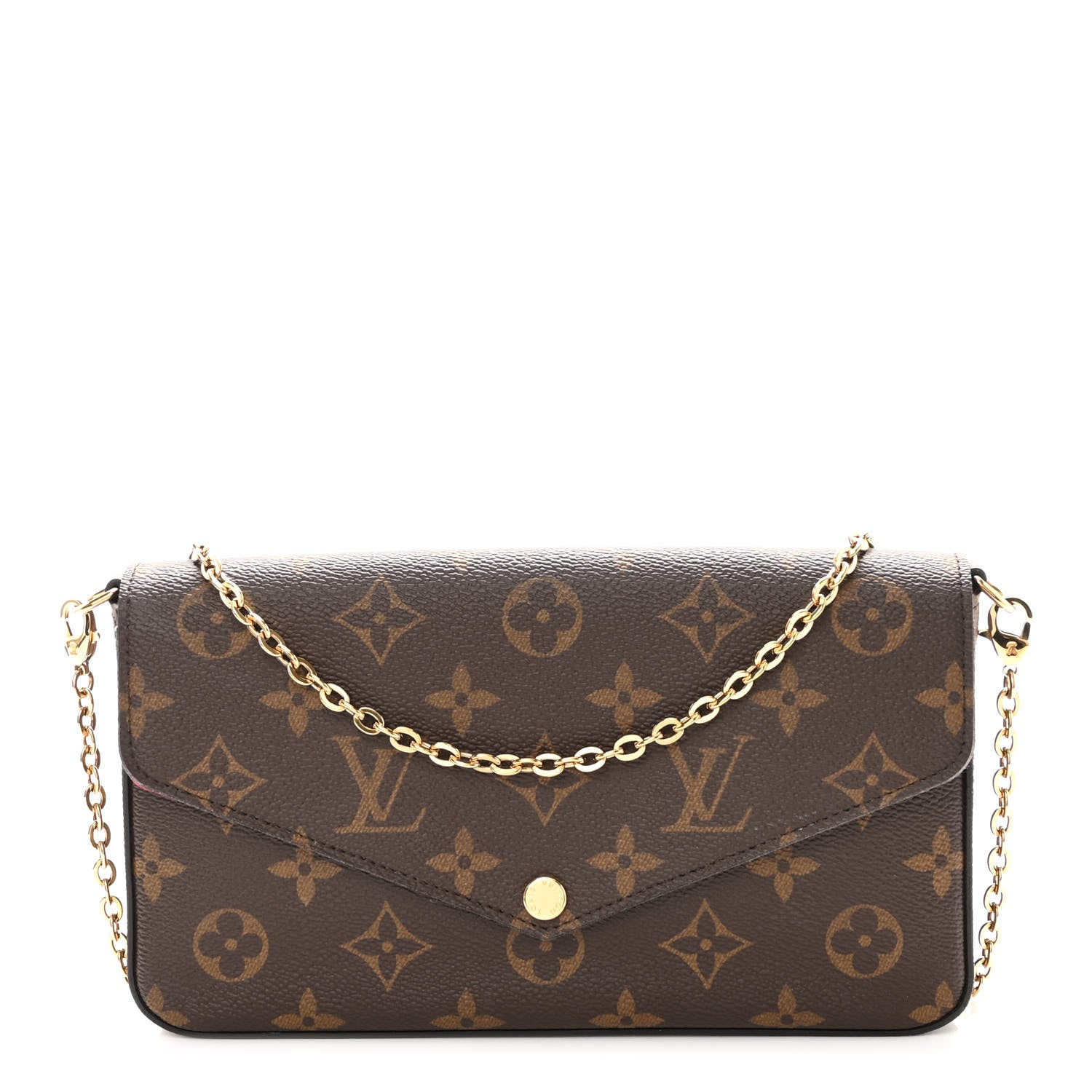 Louis Vuitton Monogram Pochette Felicie Chain Wallet Fuchsia 3 of 9