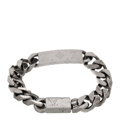 Louis Vuitton Zamac Palladium Monogram Chain Bracelet Silver 2 of 4