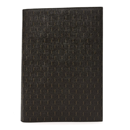 Saint Laurent Classic Toile Monogram A6 Agenda Sleeve Chocolate Kaki 1 of 6