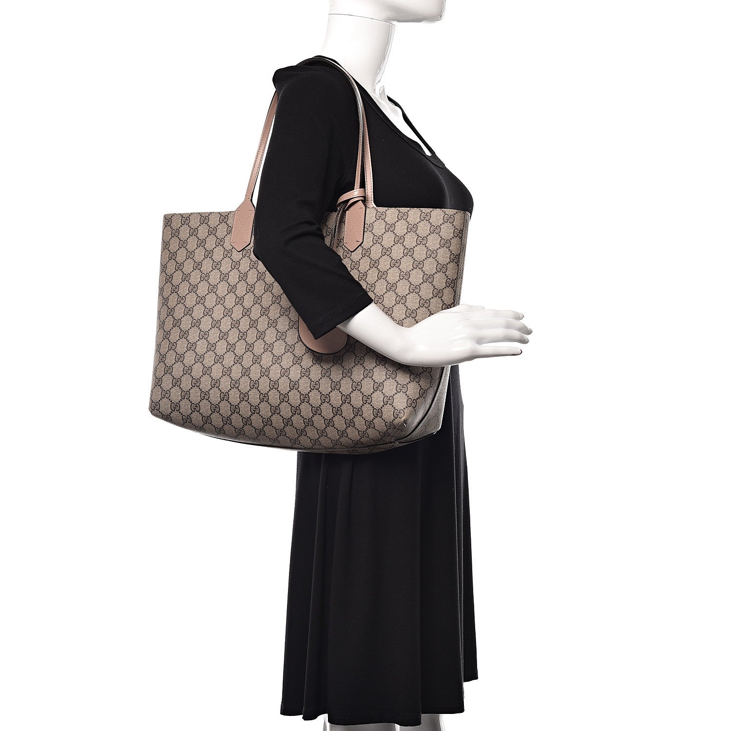 Gucci GG Supreme Monogram Medium Reversible Tote Beige Dark Cipria 2 of 16
