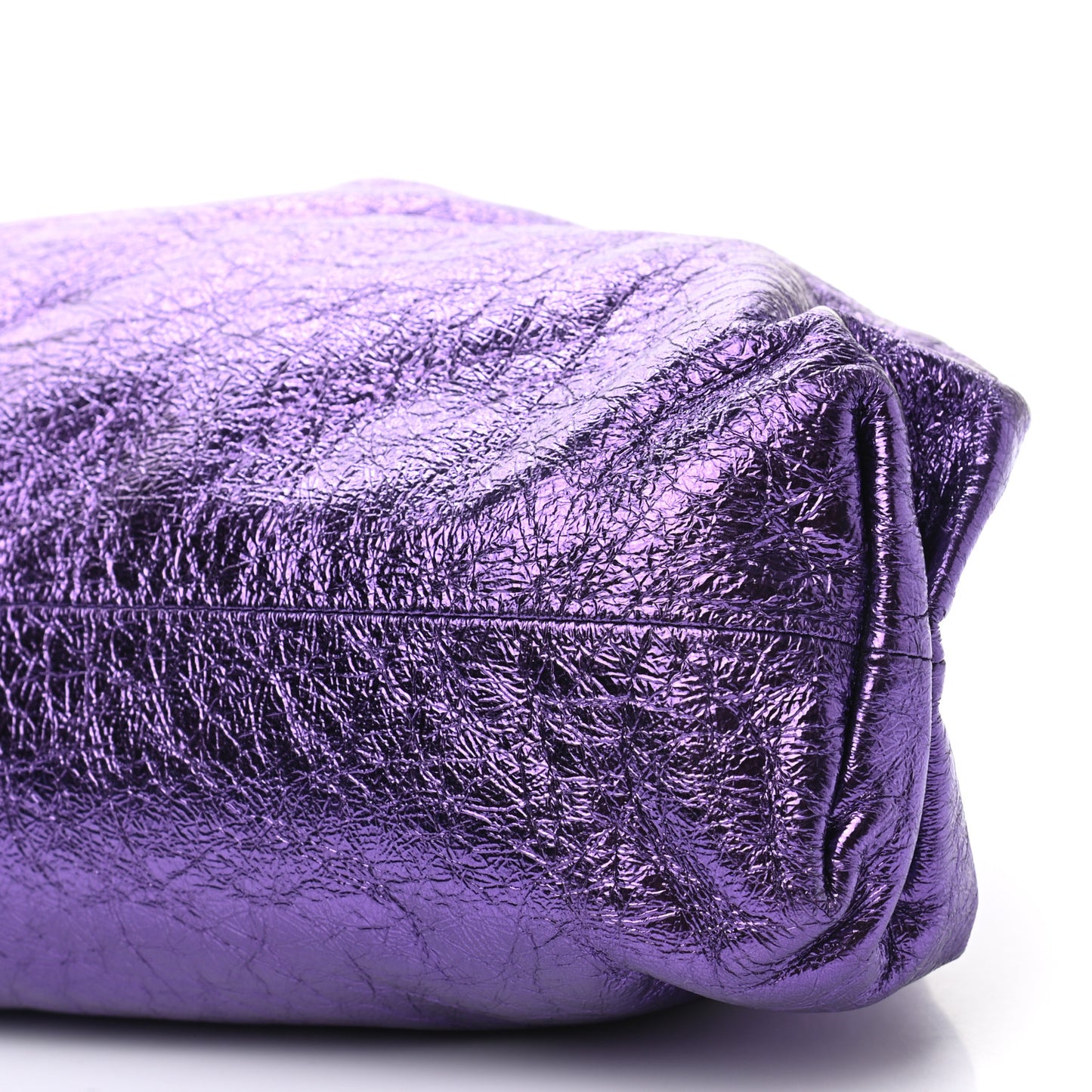 Metallic Crinkled Lambskin The Pouch Viola