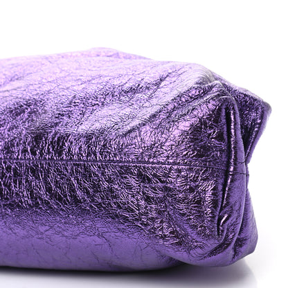 Bottega Veneta Metallic Crinkled Lambskin The Pouch Viola 20 of 22