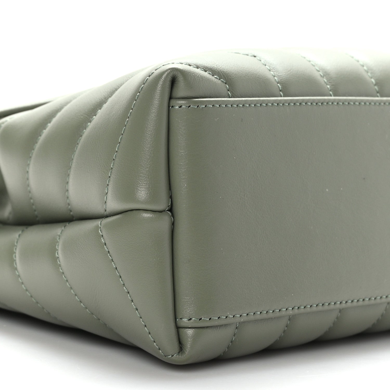 Saint Laurent Calfskin Y Quilted Monogram Small Loulou Chain Satchel Light Sage 7 of 8