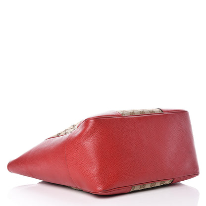 Gucci Monogram Bree Zippered Tote Beige Red 4 of 14