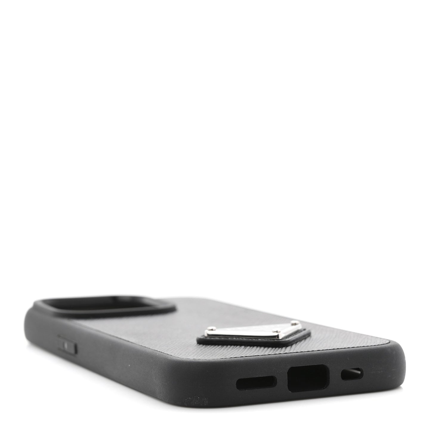 Saffiano iPhone 15 Pro Case Black