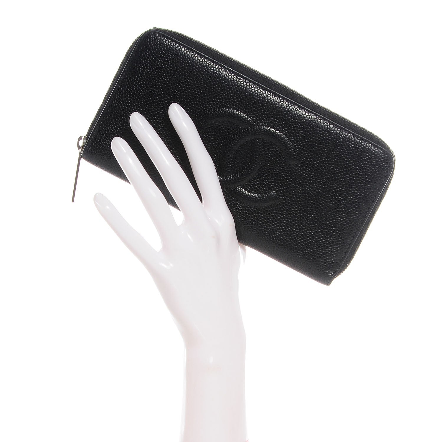 Chanel Caviar Large Timeless CC Zip Around Wallet Black 2 of 8