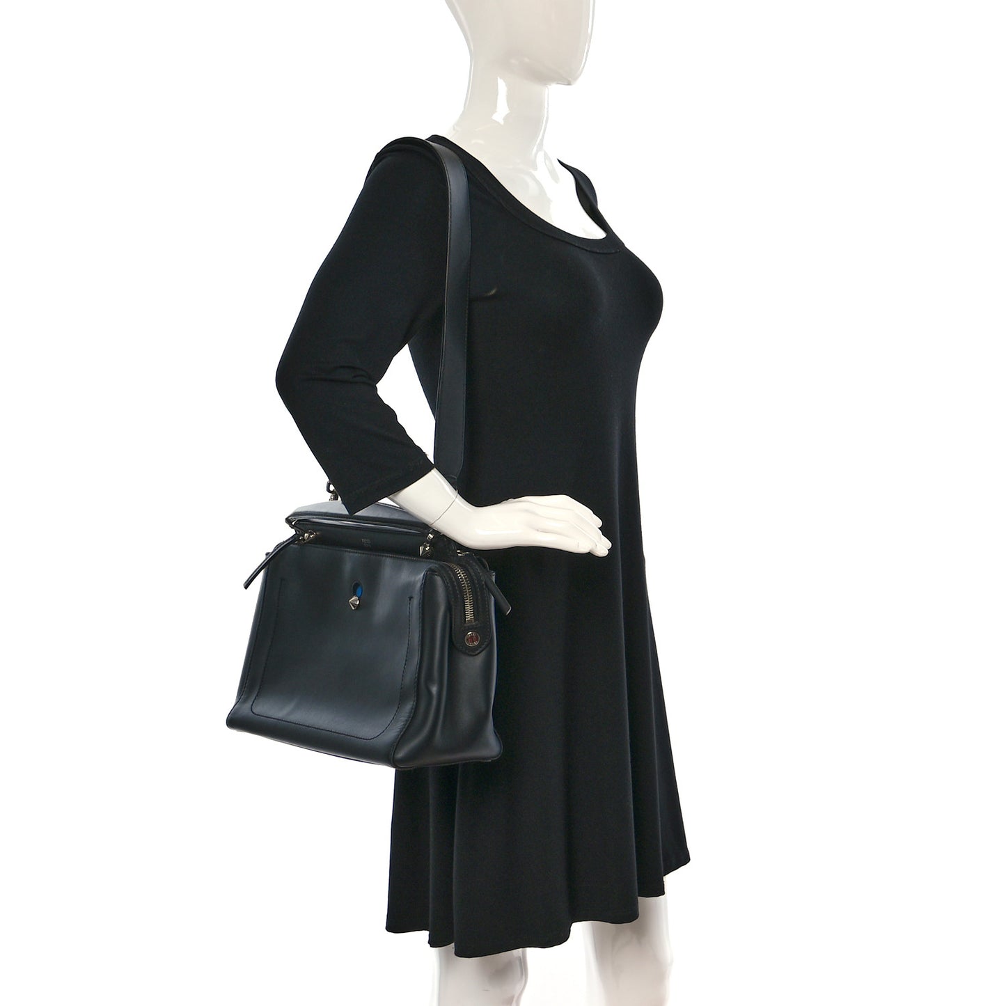 Vitello Baltico Dolce DotCom Satchel Black Blue Royal
