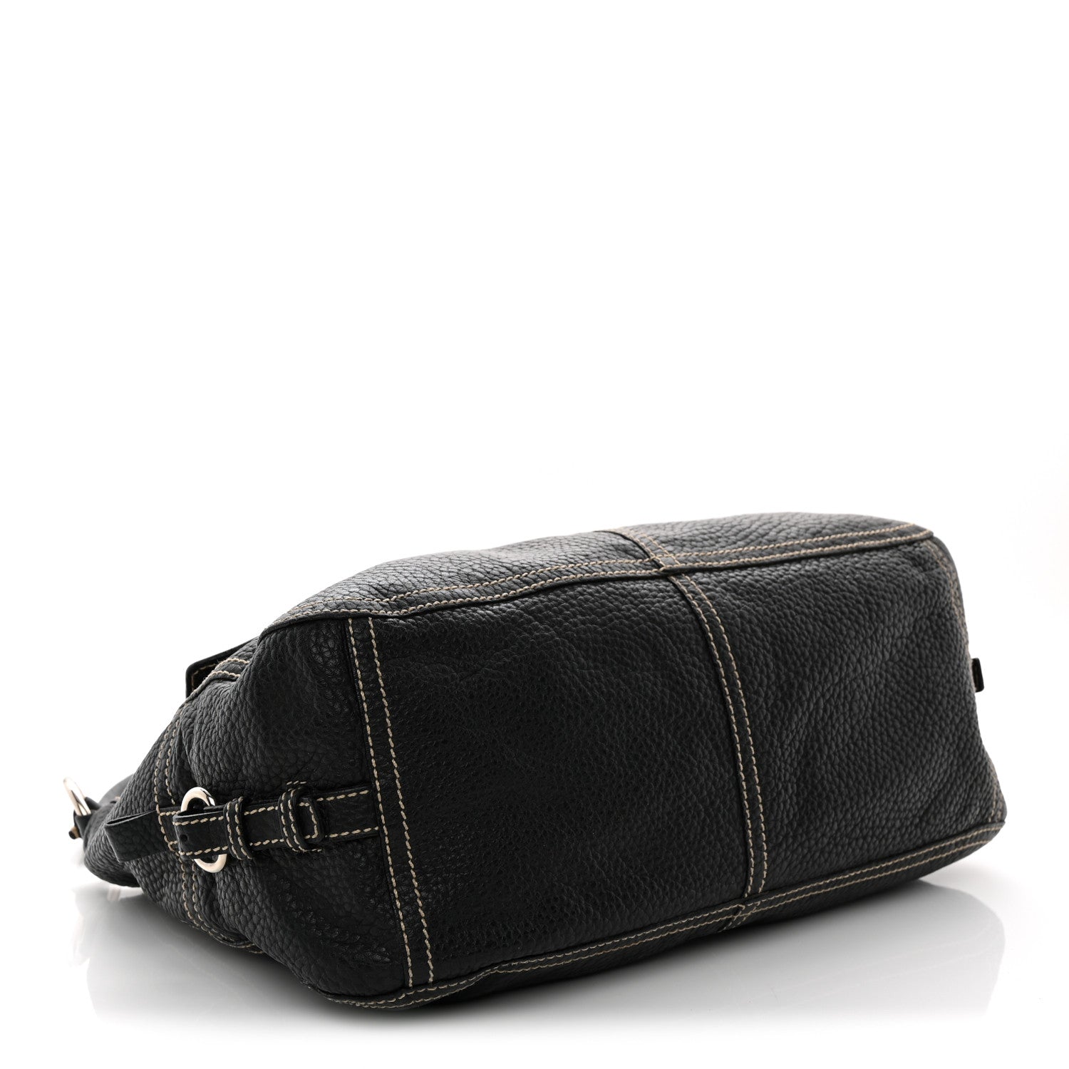 Prada Vitello Front Pockets Shoulder Bag Black 4 of 10