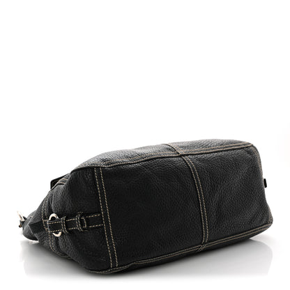 Prada Vitello Front Pockets Shoulder Bag Black 4 of 10