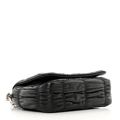 Prada Nappa Gaufre Flap Shoulder Bag Black 4 of 9